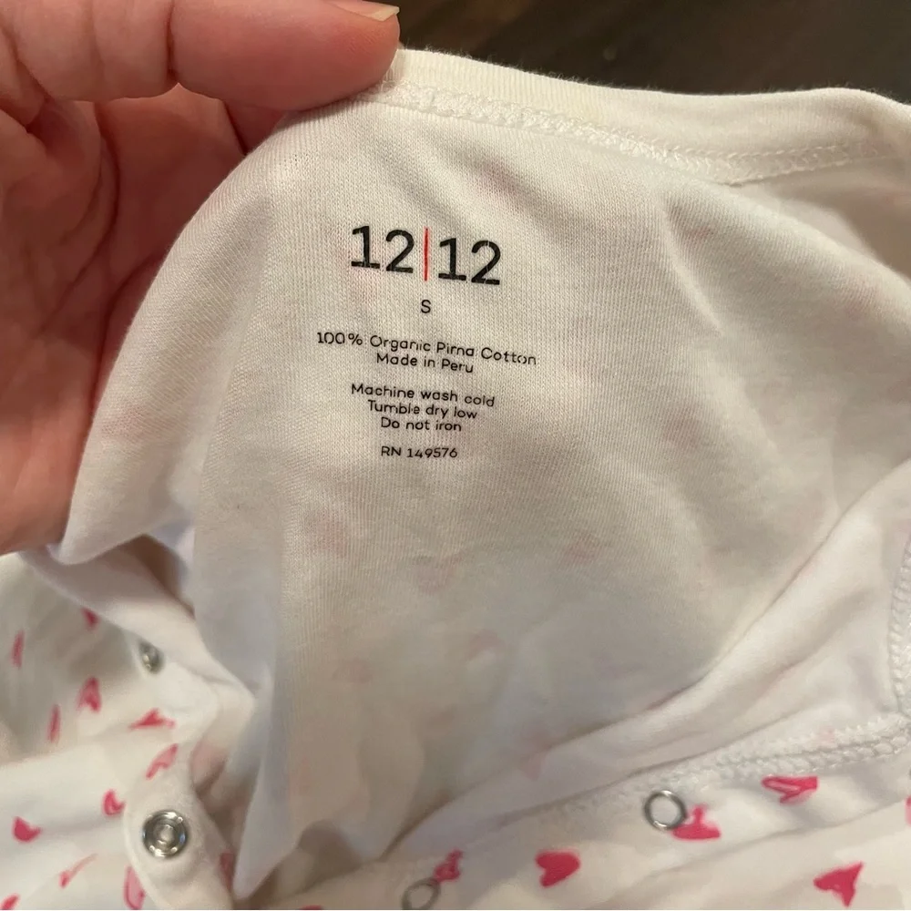 12/12 Organic Cotton Heart Print Pajama Set